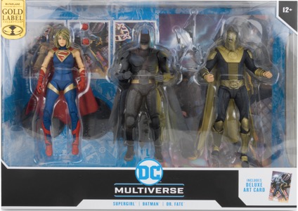 Batman Supergirl Dr Fate Gold Label Injustice 2 3 Pack Multiverse action figure