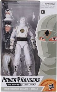 Mighty Morphin Ninja White Ranger Lightning action figure