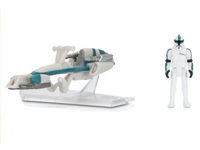 Barc Speeder Blue With Clone Trooper Lieutenant action figure