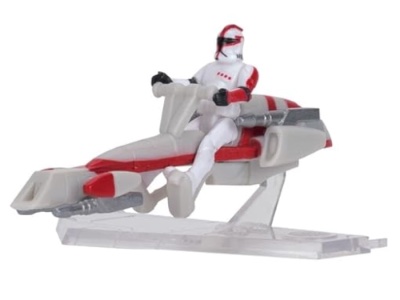 Barc Speeder Red With Clone Trooper Captain action figure