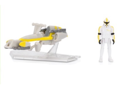 Barc Speeder Yellow With Clone Trooper Commander Micro Galaxy Squadron action figure