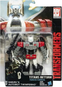Daburu Autobot Twinferno action figure